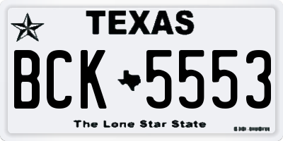 TX license plate BCK5553