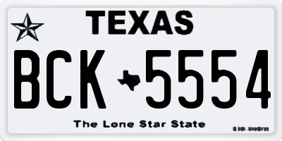 TX license plate BCK5554