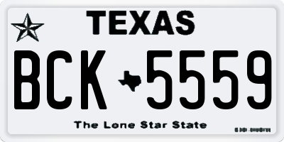 TX license plate BCK5559