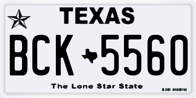 TX license plate BCK5560