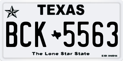 TX license plate BCK5563