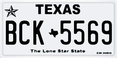 TX license plate BCK5569