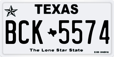 TX license plate BCK5574