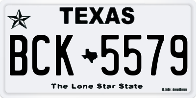 TX license plate BCK5579