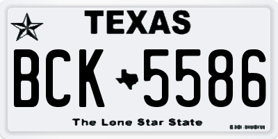 TX license plate BCK5586
