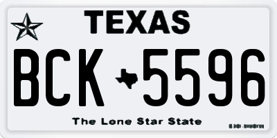TX license plate BCK5596