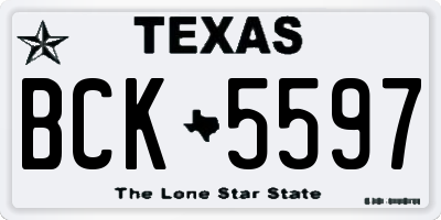 TX license plate BCK5597