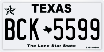 TX license plate BCK5599