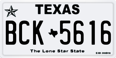 TX license plate BCK5616