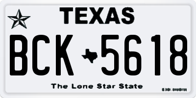 TX license plate BCK5618