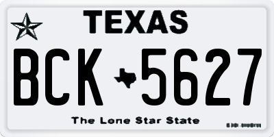TX license plate BCK5627