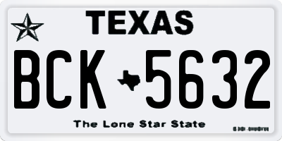 TX license plate BCK5632
