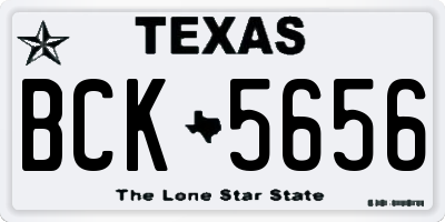 TX license plate BCK5656