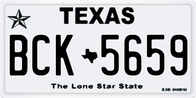 TX license plate BCK5659