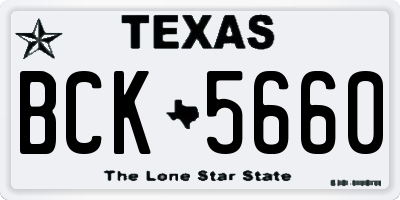 TX license plate BCK5660