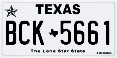 TX license plate BCK5661