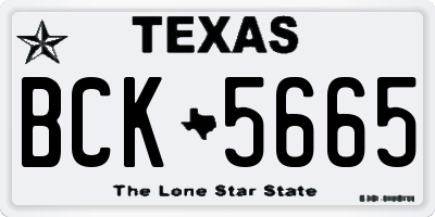 TX license plate BCK5665