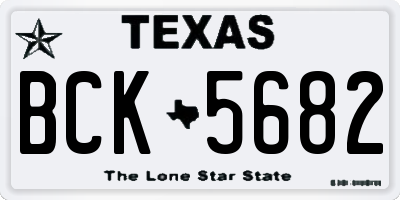 TX license plate BCK5682