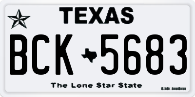 TX license plate BCK5683