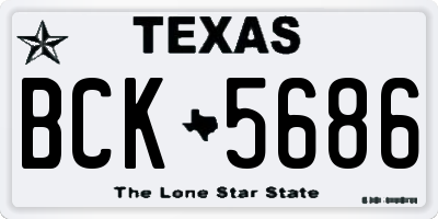 TX license plate BCK5686