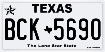 TX license plate BCK5690