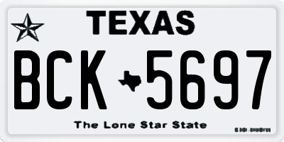 TX license plate BCK5697