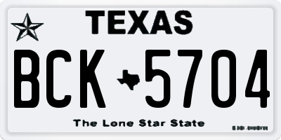 TX license plate BCK5704
