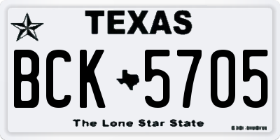 TX license plate BCK5705