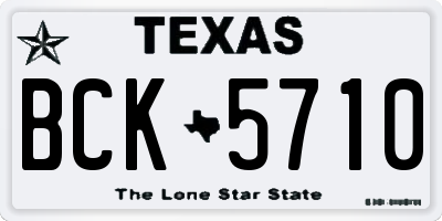 TX license plate BCK5710
