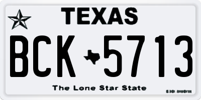 TX license plate BCK5713
