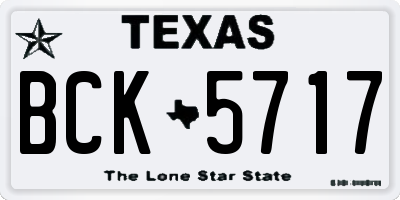 TX license plate BCK5717