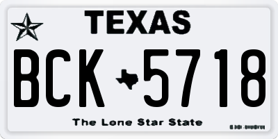 TX license plate BCK5718