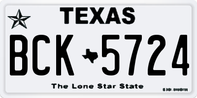 TX license plate BCK5724