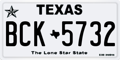 TX license plate BCK5732