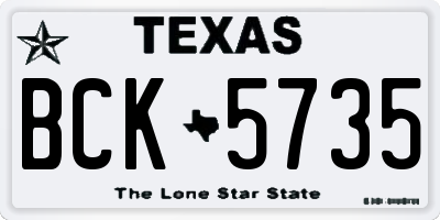 TX license plate BCK5735