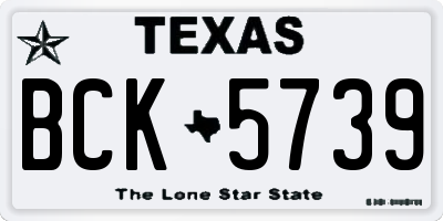 TX license plate BCK5739