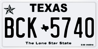 TX license plate BCK5740