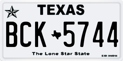 TX license plate BCK5744
