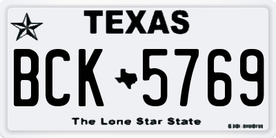 TX license plate BCK5769