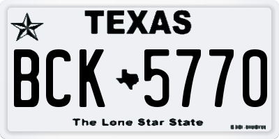 TX license plate BCK5770