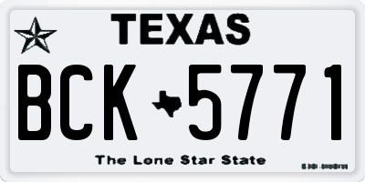 TX license plate BCK5771