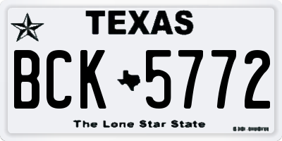 TX license plate BCK5772