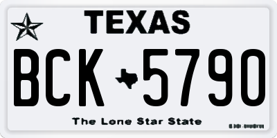 TX license plate BCK5790