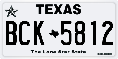TX license plate BCK5812