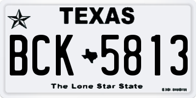 TX license plate BCK5813