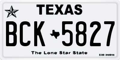 TX license plate BCK5827