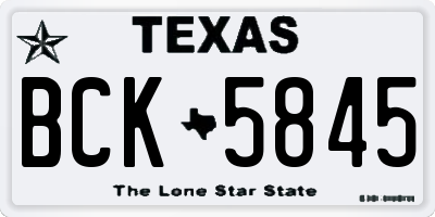 TX license plate BCK5845