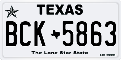 TX license plate BCK5863