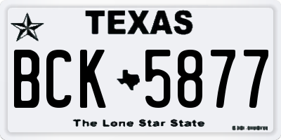 TX license plate BCK5877