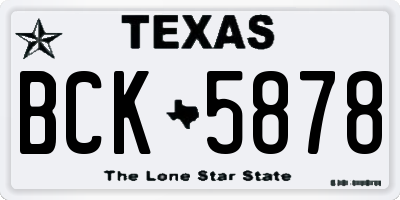 TX license plate BCK5878